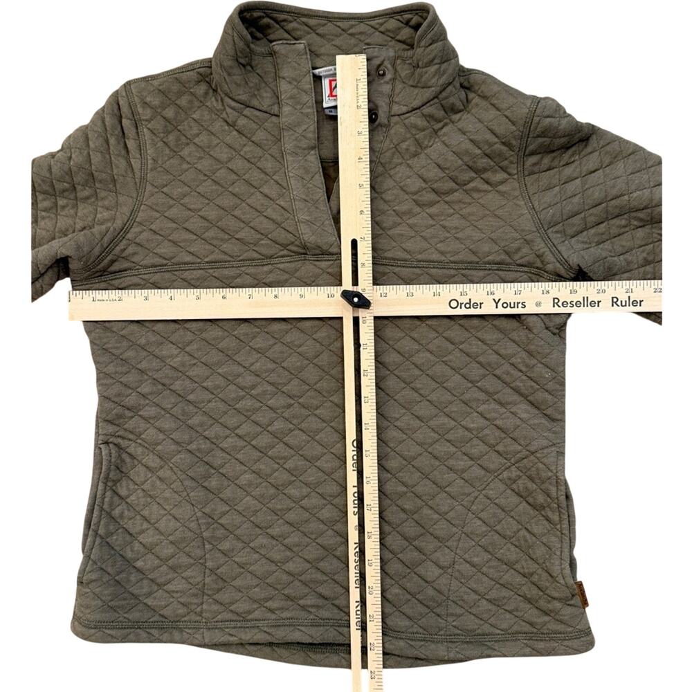 Avalanche Olive Green Quilted Long Sleeve Pullover Henley Sweatshirt Jacket sz M - Picture 4 of 9